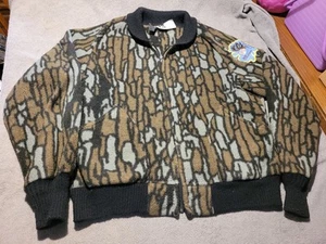 Vintage 10X Camo Fleece Jacket Mens Large Full Zip Hunting Polarplus USA - Picture 1 of 6