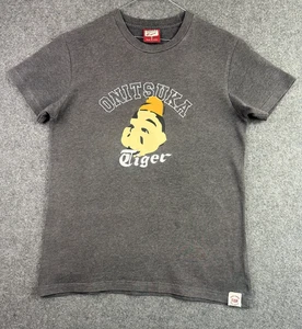 Onitsuka Tiger T-shirt Mens Medium Grey Crew Neck - Picture 1 of 14