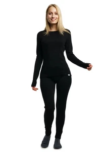 Merino Tech Women's Merino Long Sleeve 320 Black Size Medium 4117 - Picture 1 of 1