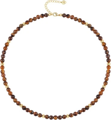 Ожерелье колье с бирюзой бисером камень чакра ожерелье регулируемое - Изображение 1 из 4