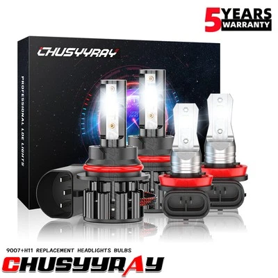 Lâmpadas brancas para faróis de neblina de LED Suzuki SX4 2007-2013 4x combo 9007 e H11 - Imagem 1 de 4