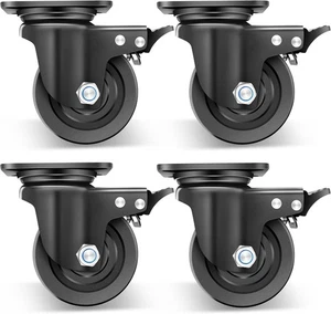 Nefish 4-Inch Heavy Duty Casters Set of 4, Industrial Grade Casters Wheels 7000 - Picture 1 of 12