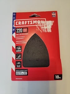 *10PCS* Craftsman Hook & Loop Detail Mouse Sanding Sheets 220 Grit Very Fine - Picture 1 of 3
