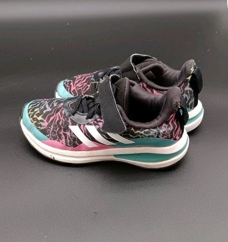Scarpe da corsa Adidas Fortarun da bambina nere rosa verdi blu taglia 12 5 K US