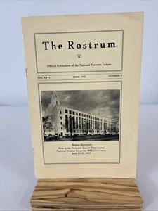 The Rostrum Vol. XXVI, April 1952, Number 8, Boston University,National Speech.. - Picture 1 of 4