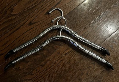 Last 2 Hollywood Regency Art Deco Heavy Brass Hotel Clothes Coat Tube Hangers - Image 1 of 3