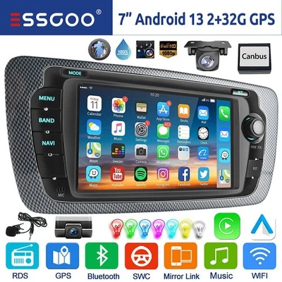 Für Seat Ibiza IV 6J 2009-2013 Autoradio Carplay DVR Android 14 GPS WIFI RDS Kam - Bild 1 von 4