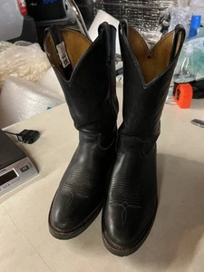 Chippewa Western pull on Leather Cowboy Boots Black mens 11EE made in USA vibram - Picture 1 of 7