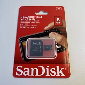 SanDisk microSDHC Card with Adapter 8gb - HD Video - Picture 1 of 2