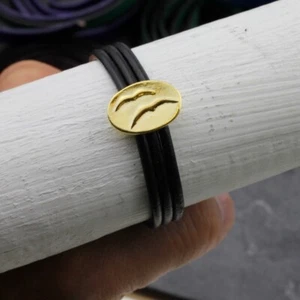 5 Möwen Schiebeperlen 20x14 mm für flaches Leder Gold Metall DIY Schmuck Zubehör - Picture 1 of 4