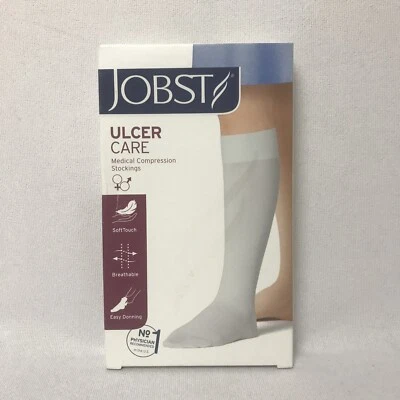 Jobst Ulcer Care White Medical Compression Stockings With 3 Liners Small Size - Image 1 of 4