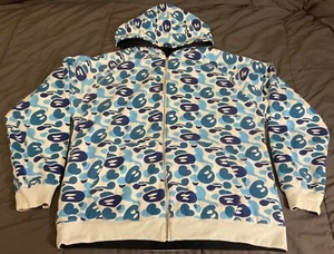 Vintage 2006 Bape/Baby Milo Reversible Hoodie Blue Camo XL - Picture 1 of 14