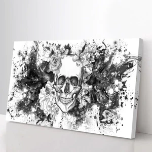 Totenkopf Schädel Abstrakt Wandbilder XXL Bilder Leinwand Leinwandbilder  3393A - Bild 1 von 13