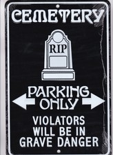 Cemitério De Estacionamento somente sinal Metal Novo Para Família Addams Munsters Cemitério fãs