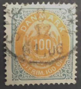 Denmark - 1875/1903 - 100 ore yellow-orange and bluish grey - MLH - SG 79 - Imagen 1 de 2