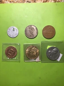 (6) LOT World/USA Tokens/Medals Used To NEW LQQK Assorted - Picture 1 of 15