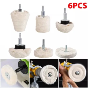 6Pcs Polishing Buffing Pads Mop Wheel Buffer Pad Drill Kit for Car Polisher Set - Picture 1 of 13