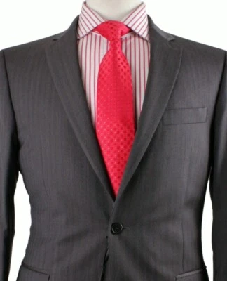 VERSACE Grey Tonal Stripe 100% Wool Suit UK38 US38 EU48 C38 x W32 BRAND NEW +TAG - Image 1 of 4