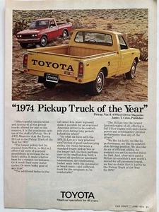 1974 Toyota Pickup Truck Print Ad Truck Of The Year - Picture 1 of 2