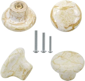 10 Pack 1.2" Ceramic Knobs Door Handle Cabinet Drawer Marble Finish Cupboard ... - Picture 1 of 1