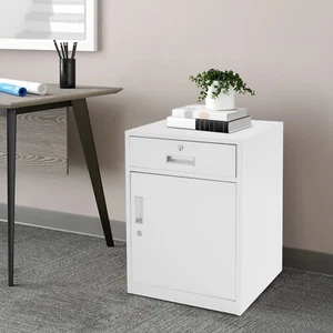 Lockable Under Desk Storage Cabinet - Vertical File Organizer for Office - Picture 1 of 24