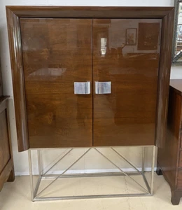 5th AVENUE BY MALERBA ITALIAN LACQUERED MAHOGANY LIQUOR DISPLAY CABINET BAR - Picture 1 of 12