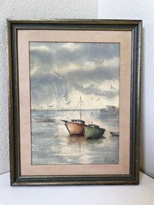 W. Smith Antique Watercolor Painting MID CENTURY Post Modern Art ERA - Picture 1 of 4
