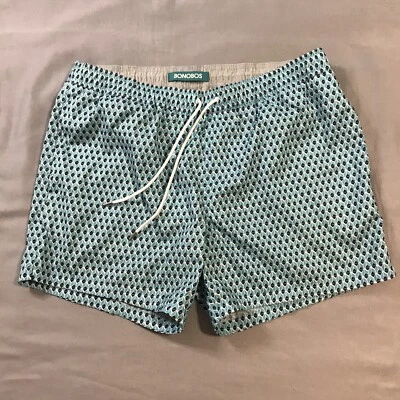 Pantalones cortos de natación Bonobos para hombre grandes verdes azules blancos bolsillos cordón Foto 1 de 4