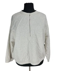 Old Navy Ivory 1/4 Zip  Sweatshirt Crew Neck Long Sleeve Women Plus 4X A18P - Picture 1 of 7