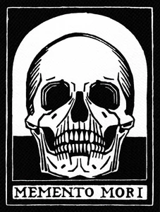 Sticker - Julie De Graag's Memento Mori Skull With Text 3" x 4" One Color #13384 - Picture 1 of 1