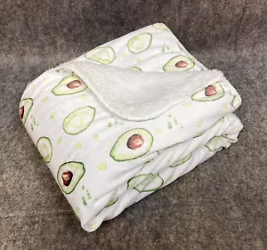 Avocado Babydecke SL Home Fashions weiß grün Plüsch Sherpa Minky weich 30x38 Zoll - Bild 1 von 7