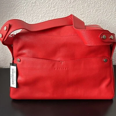 NWT ORCIANI Genuine Leather Shoulder Bag, Red - Image 1 of 4