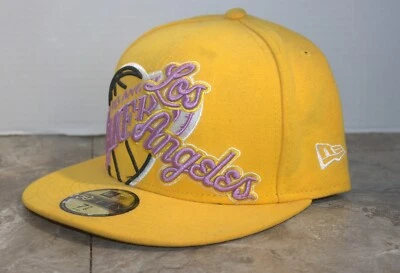 RARE New Era 59FIFTY HARDWOOD CLASSIC Los Angeles Lakers Puffy Script ~ NOS 7/58 - Image 1 of 4