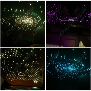 16W Dimmable Wireless Colorful Twinkle Star Wall Ceiling Fiber Optic Light Kit - Picture 1 of 12