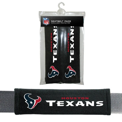 2PC NFL HOUSTON TEXANS Car Truck Bag Seat Belt Pads / Shoulder Pads Covers NEW Cover