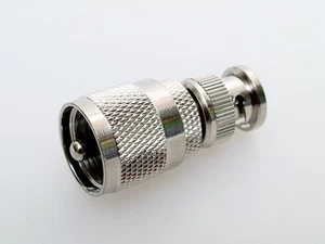 2 PCS UHF PL259 PL-259 Male Plug to BNC Male Straight Connector Adapter - Picture 1 of 1