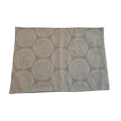 Crate & Barrel Silver Genevieve Placemats Modern Design Medallion Pattern - Image 1 of 3