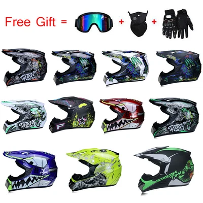Off-road Dirt Bike Motorcycle Helmet Sport Bicycle Helmet+Gloves Glasses Mask - Image 1 of 4