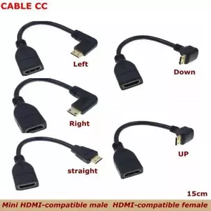 1080P Mini HDMI-compatible Male to Female Converter Adapter M-F Extension - Picture 1 of 28