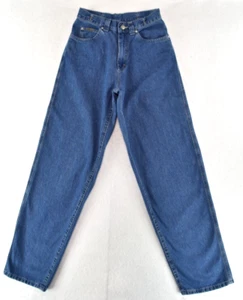 Vintage 90s Lee Stove Pipe Jeans Buckled Back High Waist Junior Size 27x33 - Picture 1 of 24