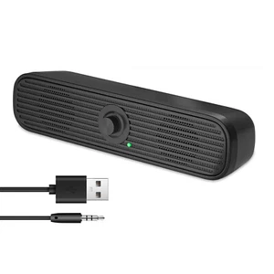 3.5mm Wired Computer Speakers Soundbar Stereo Bass Sound USB For Tablet Laptop - Picture 1 of 15