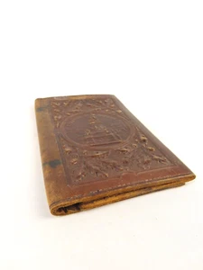 Ancienne couverture en cuir pour livre "Ricordo Di Genova" 14x9,3 cm - Foto 1 di 7