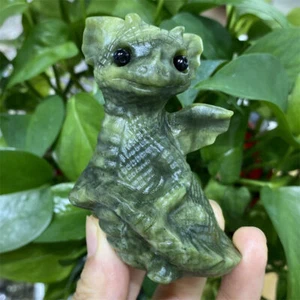 1pc Natural serpentine dragon carved Quartz Crystal stone skull healing decor - Bild 1 von 4