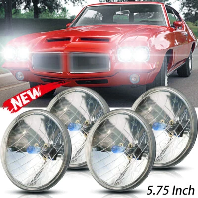 Faróis 4x 5,75" polegadas HI/LO feixe branco para Pontiac GTO Firebird 1964-1972 - Imagem 1 de 4