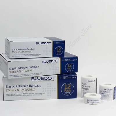 BLUE DOT BY CREST MEDICAL Premium EAB Tape, Sports Elastic Adhesive Bandage - Rugby Lifting / Strapping