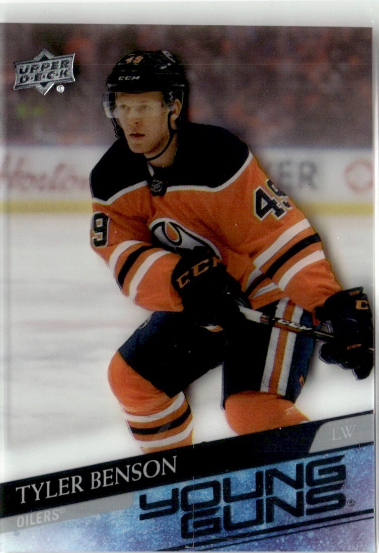 2020-21 Upper Deck Young Guns Clear Cut Tyler Benson Rookie Edmonton Oilers #218