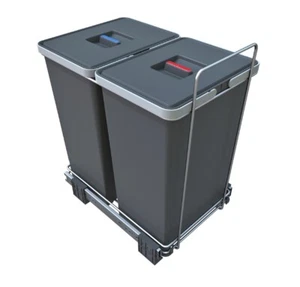 Pull out Waste Bin Recycling - for min 400mm Cabinet - Ecofil 2 x 24l container - Picture 1 of 4