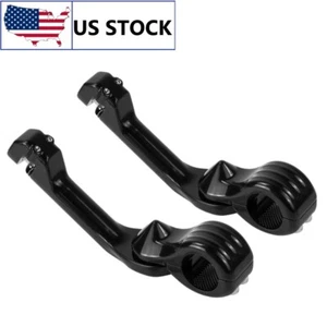 Barra de choque de 1,25" soportes negros estriberas abrazaderas para Harley Road King FLHRXS 2023 - Imagen 1 de 11