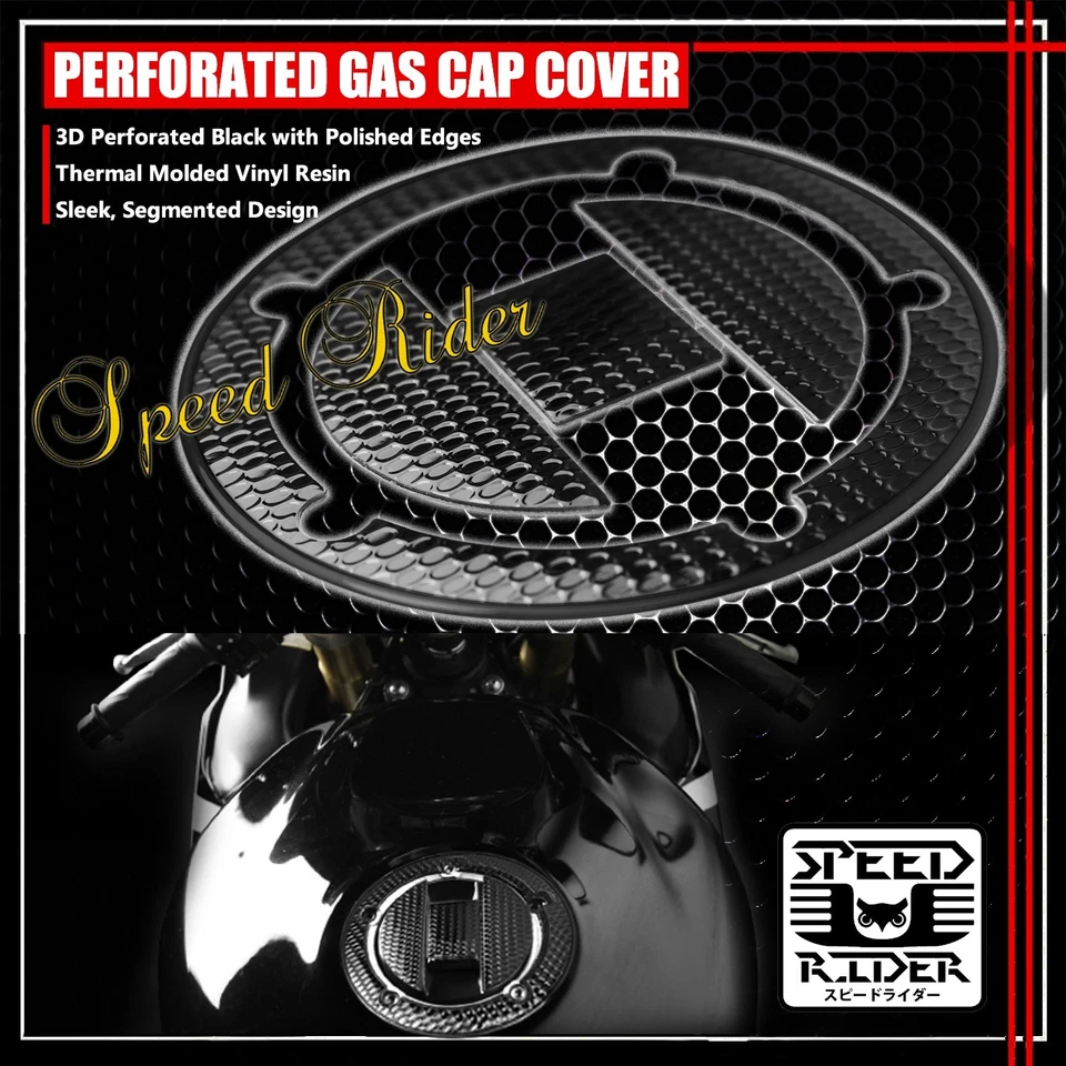 04-16 SUZUKI GSXR-600/750/1000 PERFORADO NEGRO TAPA DE GAS TAPA DE COMBUSTIBLE PROTECTOR Foto 1 de 4