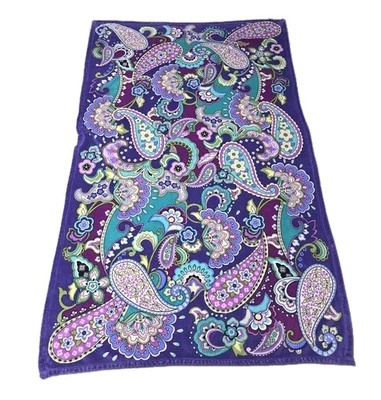 Vera Bradley Heather Purple Paisley Throw Blanket 80X50 Cotton - Image 1 of 4